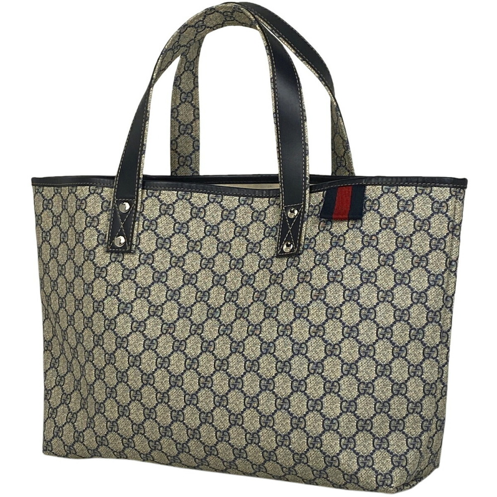 Gucci GG tote bag Sherry web shoulder canvas beige Navy Blue